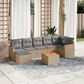 Gartensofa-Set mit beigem Kissenmix, 8-teilig aus PE-Rattan von , Gartensets - Ref: Foro24-3226199, Preis: 519,71 €, Rabatt: %