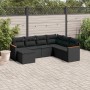 7-teiliges Garten-Essset und schwarze Kissen aus synthetischem Rattan von , Gartensets - Ref: Foro24-3226202, Preis: 421,48 €...