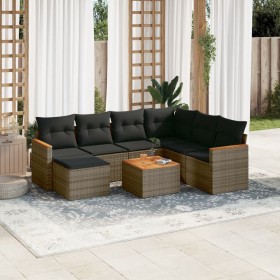 8-piece garden sofa set and gray synthetic rattan cushions by , Garden sets - Ref: Foro24-3226214, Price: 491,30 €, Discount: %