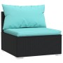 6-piece garden sofa set and black synthetic rattan cushions by , Garden sets - Ref: Foro24-3101449, Price: 623,38 €, Discount: %