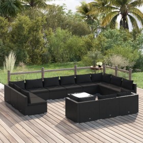 Gartenmöbel-Set 14-teilig, schwarze Kissen aus synthetischem Rattan von , Gartensets - Ref: Foro24-3102112, Preis: 1,00 €, Ra...