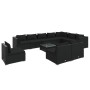 Set de muebles de jardín 11 pzs y cojines ratán sintético negro de , Conjuntos de jardín - Ref: Foro24-3102600, Precio: 1,00 ...