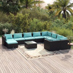 Garden furniture set 11 pieces black synthetic rattan cushions by , Garden sets - Ref: Foro24-3102689, Price: 1,00 €, Discoun...