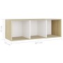 Muebles de salón 4 pzas madera ingeniería blanco y roble Sonoma de , Muebles TV - Ref: Foro24-3080038, Precio: 191,94 €, Desc...