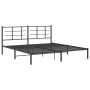 Estructura de cama con cabecero metal negro 180x200 cm de , Camas y somieres - Ref: Foro24-355565, Precio: 118,30 €, Descuent...