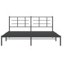 Estructura de cama con cabecero metal negro 180x200 cm de , Camas y somieres - Ref: Foro24-355565, Precio: 118,30 €, Descuent...