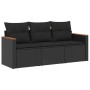 Garden sofa set with 3-piece black synthetic rattan cushions by , Garden sets - Ref: Foro24-3225754, Price: 194,40 €, Discoun...