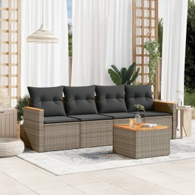 Garden sofa set with 5-piece synthetic rattan gray cushions by , Garden sets - Ref: Foro24-3225780, Price: 306,02 €, Discount: %