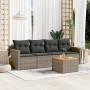 Garden sofa set with 5-piece synthetic rattan gray cushions by , Garden sets - Ref: Foro24-3225780, Price: 300,94 €, Discount: %