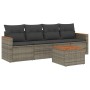 Garden sofa set with 5-piece synthetic rattan gray cushions by , Garden sets - Ref: Foro24-3225780, Price: 300,94 €, Discount: %