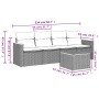 Garden sofa set with 5-piece synthetic rattan gray cushions by , Garden sets - Ref: Foro24-3225780, Price: 300,94 €, Discount: %