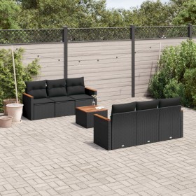 7-teiliges Garten-Esszimmerset und Kissen synthetisches Rattan schwarz von , Gartensets - Ref: Foro24-3225789, Preis: 431,03 ...