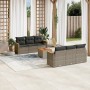 7-piece garden sofa set with gray PE rattan cushions by , Garden sets - Ref: Foro24-3225794, Price: 464,81 €, Discount: %