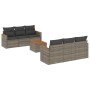 7-piece garden sofa set with gray PE rattan cushions by , Garden sets - Ref: Foro24-3225794, Price: 464,81 €, Discount: %