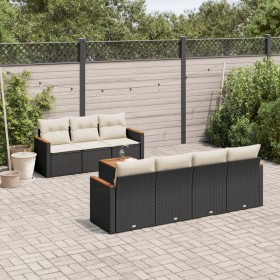 Set aus 8-teiligen Gartensofas und Kissen Kunstrattan schwarz von , Gartensets - Ref: Foro24-3225804, Preis: 487,91 €, Rabatt: %