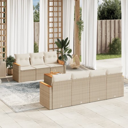 Set Gartensofas mit beigen Kissen 8 Stück PE Rattan von , Gartensets - Ref: Foro24-3225806, Preis: 622,33 €, Rabatt: %