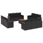 Set aus Gartensofas und Kissen 13 Stück synthetisches Rattan schwarz von , Gartensets - Ref: Foro24-3225838, Preis: 890,97 €,...