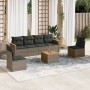 7-piece garden sofa set with gray PE rattan cushions by , Garden sets - Ref: Foro24-3225871, Price: 429,25 €, Discount: %