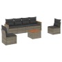 7-piece garden sofa set with gray PE rattan cushions by , Garden sets - Ref: Foro24-3225871, Price: 429,25 €, Discount: %