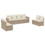 Garden sofa set with beige cushions, 8 pieces, PE rattan. by , Garden sets - Ref: Foro24-3225890, Price: 574,05 €, Discount: %