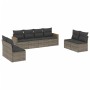 Garden sofa set 8 pieces and gray synthetic rattan cushions by , Garden sets - Ref: Foro24-3225892, Price: 497,61 €, Discount: %