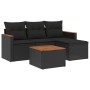 Set de muebles de jardín 5 pzas y cojines ratán sintético negro de , Conjuntos de jardín - Ref: Foro24-3225908, Precio: 280,3...