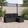 4-piece garden sofa set with black synthetic rattan cushions by , Garden sets - Ref: Foro24-3225901, Price: 237,47 €, Discoun...