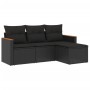 4-piece garden sofa set with black synthetic rattan cushions by , Garden sets - Ref: Foro24-3225901, Price: 237,47 €, Discoun...