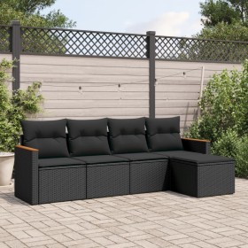 5-piece garden furniture set with black synthetic rattan cushions by , Garden sets - Ref: Foro24-3225915, Price: 279,92 €, Di...