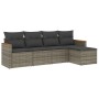 Garden sofa set with 5-piece synthetic rattan gray cushions by , Garden sets - Ref: Foro24-3225920, Price: 300,35 €, Discount: %