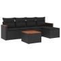 Set aus 6-teiligen Gartensofas und Kissen Kunstrattan schwarz von , Gartensets - Ref: Foro24-3225922, Preis: 320,66 €, Rabatt: %