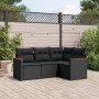 4-piece garden sofa set with black synthetic rattan cushions by , Garden sets - Ref: Foro24-3225929, Price: 278,22 €, Discoun...