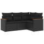 4-piece garden sofa set with black synthetic rattan cushions by , Garden sets - Ref: Foro24-3225929, Price: 273,56 €, Discoun...