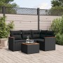 5-teiliges Gartenmöbel-Set und Kissen aus synthetischem Rattan schwarz von , Gartensets - Ref: Foro24-3225936, Preis: 316,83 ...