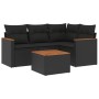 Set de muebles de jardín 5 pzas y cojines ratán sintético negro de , Conjuntos de jardín - Ref: Foro24-3225936, Precio: 316,8...