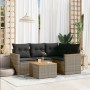 Garden sofa set with 5-piece synthetic rattan gray cushions by , Garden sets - Ref: Foro24-3225941, Price: 335,51 €, Discount: %