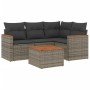 Garden sofa set with 5-piece synthetic rattan gray cushions by , Garden sets - Ref: Foro24-3225941, Price: 332,99 €, Discount: %