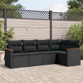 5-teiliges Gartenmöbel-Set und Kissen aus synthetischem Rattan schwarz von , Gartensets - Ref: Foro24-3225943, Preis: 320,05 ...