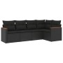 Set de muebles de jardín 5 pzas y cojines ratán sintético negro de , Conjuntos de jardín - Ref: Foro24-3225943, Precio: 325,3...