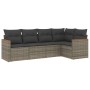 Set Gartensofas mit Kissen 5 Stück synthetisches Rattangrau von , Gartensets - Ref: Foro24-3225948, Preis: 334,96 €, Rabatt: %