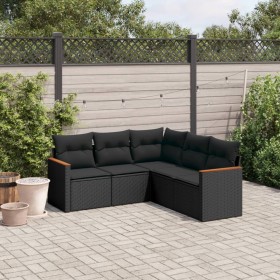 5-teiliges Gartenmöbel-Set und Kissen aus synthetischem Rattan schwarz von , Gartensets - Ref: Foro24-3225957, Preis: 325,31 ...