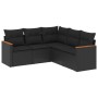 Set de muebles de jardín 5 pzas y cojines ratán sintético negro de , Conjuntos de jardín - Ref: Foro24-3225957, Precio: 320,0...