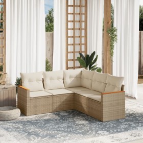 Garden sofa set with 5-piece synthetic rattan beige cushions by , Garden sets - Ref: Foro24-3225960, Price: 445,35 €, Discoun...