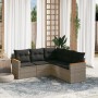 Garden sofa set with 5-piece synthetic rattan gray cushions by , Garden sets - Ref: Foro24-3225962, Price: 346,21 €, Discount: %