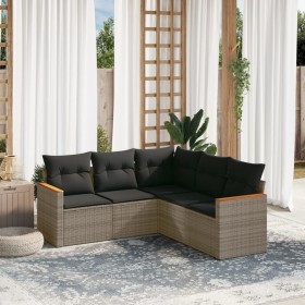 Garden sofa set with 5-piece synthetic rattan gray cushions by , Garden sets - Ref: Foro24-3225962, Price: 336,23 €, Discount: %