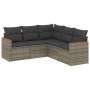 Garden sofa set with 5-piece synthetic rattan gray cushions by , Garden sets - Ref: Foro24-3225962, Price: 346,21 €, Discount: %