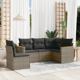 Garden sofa set with 5-piece synthetic rattan gray cushions by , Garden sets - Ref: Foro24-3225976, Price: 334,99 €, Discount: %