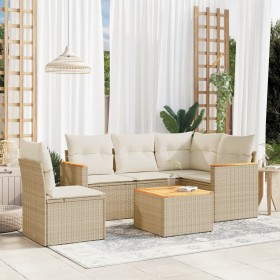 Garden sofa set with 6-piece synthetic rattan beige cushions by , Garden sets - Ref: Foro24-3225981, Price: 502,39 €, Discoun...