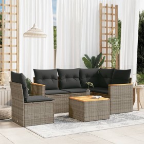 6-piece garden furniture set with gray synthetic rattan cushions by , Garden sets - Ref: Foro24-3225983, Price: 378,50 €, Dis...