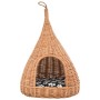 Katzenhaus mit Kissen und natürlicher Weiden-Tipi-Form, 40 x 60 cm von vidaXL, Katzenmöbel - Ref: Foro24-170777, Preis: 89,61...